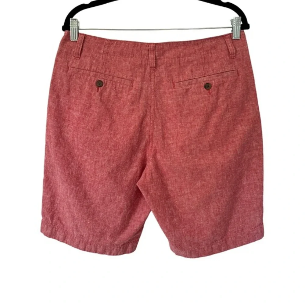 J.Crew Factory Gramercy Linen Cotton Shorts 33 Deep Sunset Coral 9